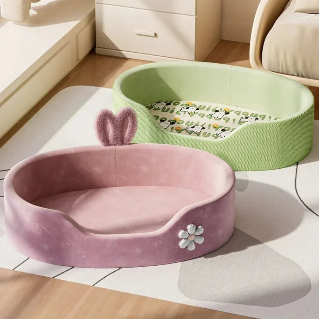 Pluche Huisdierenbed Comfortabel Duurzaam Geschikt Voor Alle Seizoenen Met Verdikte Kussens Voor Diepe Slaap - Ruffy