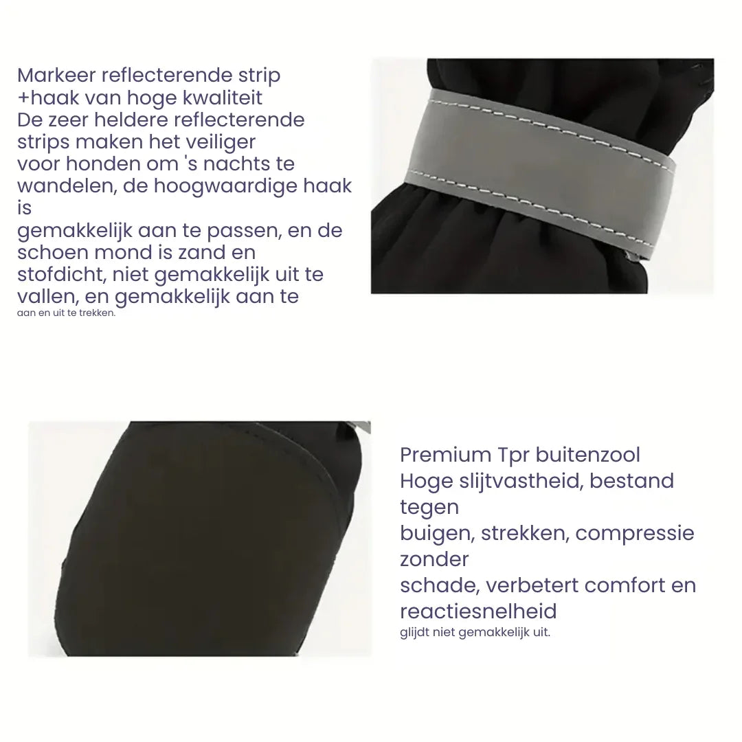 Hondenschoenen 4st Waterdicht Reflecterend Ademend Comfortabele Pasvorm Pootbescherming Polyester - Ruffy