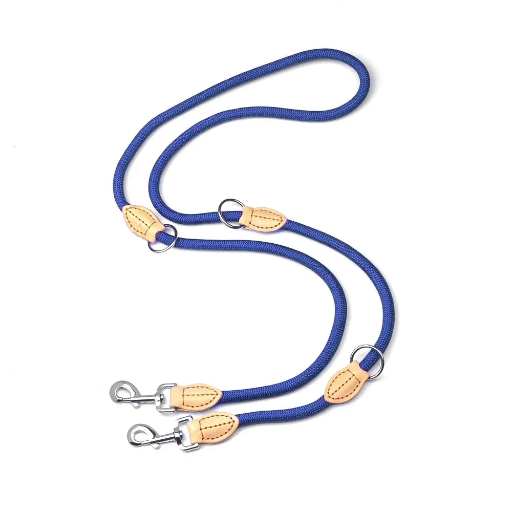 Hands-Free Dubbele Leiband Voor Grote Honden Verstelbaar Nylon Anti-Clit Comfortabel Voor Moeiteloze Wandelingen - Ruffy