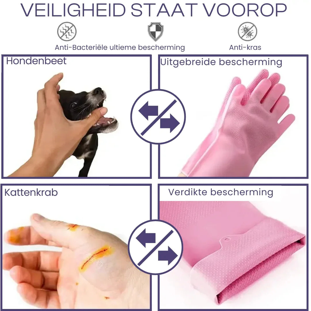 Magic Silicone Handschoenen Huisdieren Ontharing Bad Massage Veelzijdig Comfortabel Gemakkelijk Schoon te Maken Rubber - Ruffy