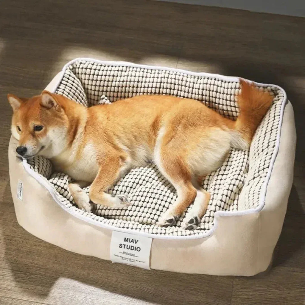 Wasbare gevoerde pluche hondenmand - Ruffy