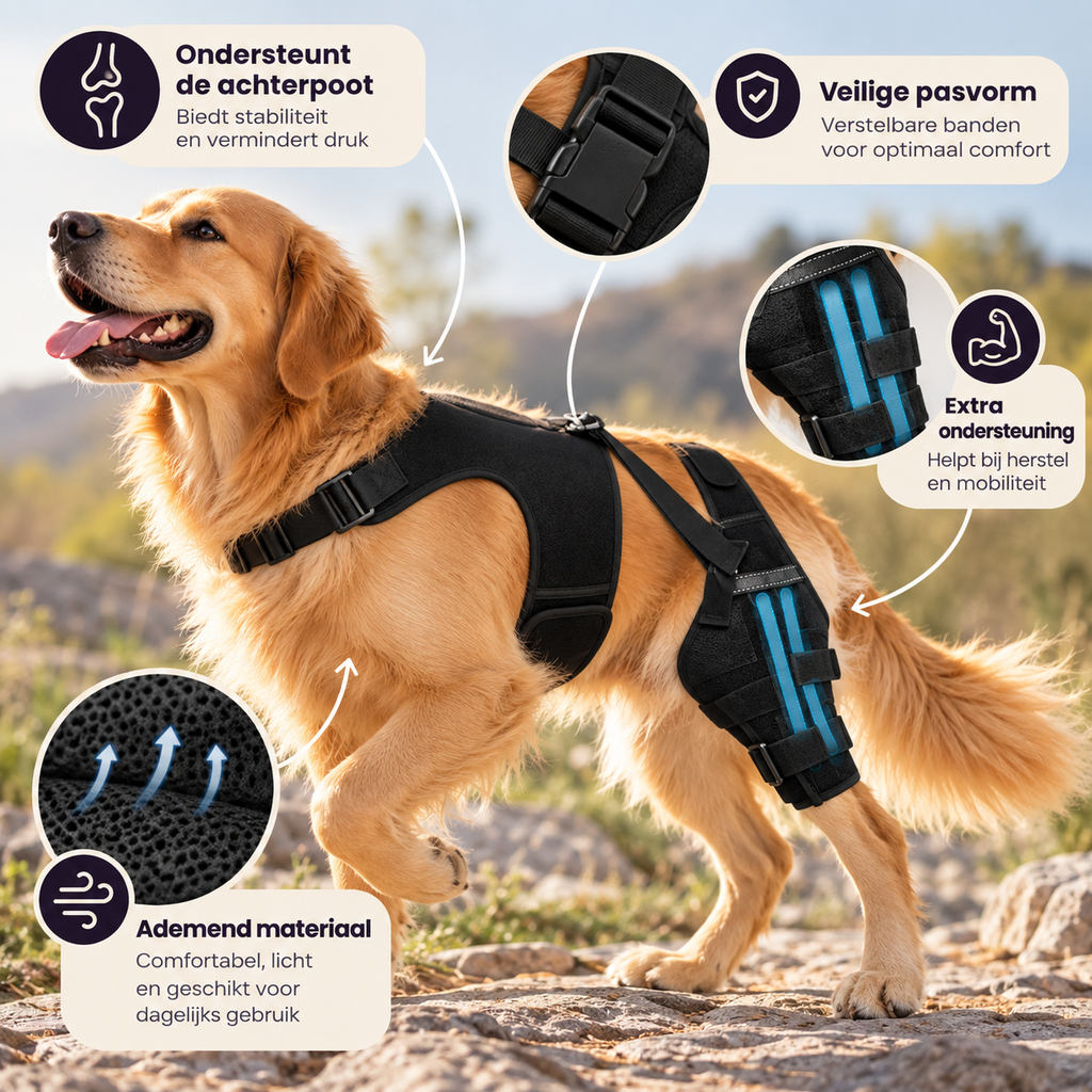 FlexSupport™ Orthopedische Kniebrace voor Honden