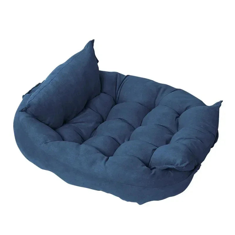 3-in-1 Warm Hondenbed Met Hoofdsteun en Afneembare Deken Machinewasbaar - Ruffy