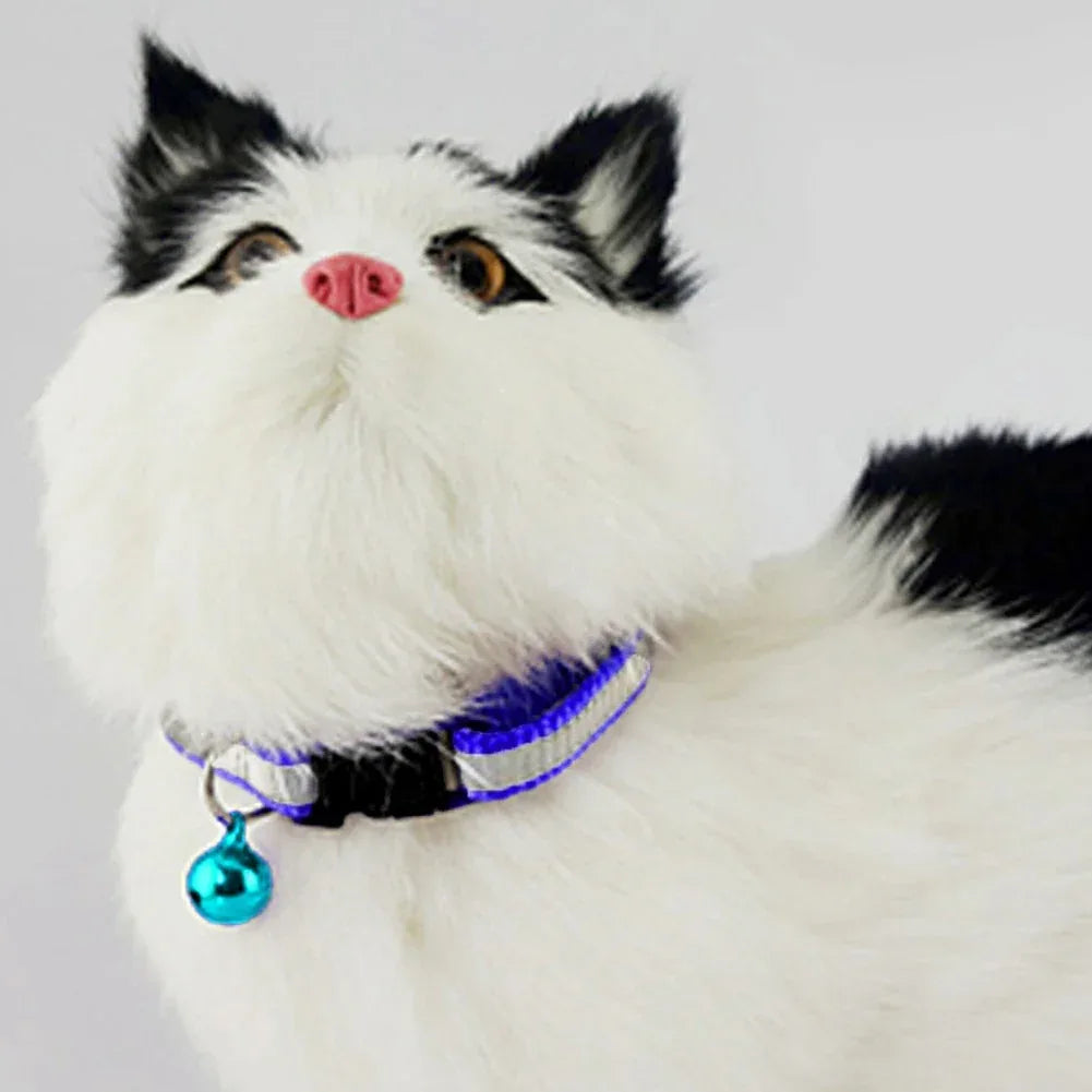 Reflecterende kattenhalsband met veiligheidsgesp, verstelbaar nylon bandje en bel - Ruffy