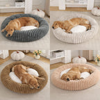 Huisdier Nestbed | Pluche Rond Ontwerp | Warme Imitatiebont Comfort | Antislip Waterdichte Bodem