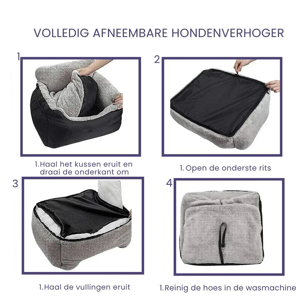 Afneembare Zitting Voor Honden Veilig Comfortabel Wasbaar Beschermt Auto Tegen Vuil en Haar Voor Autoritten - Ruffy