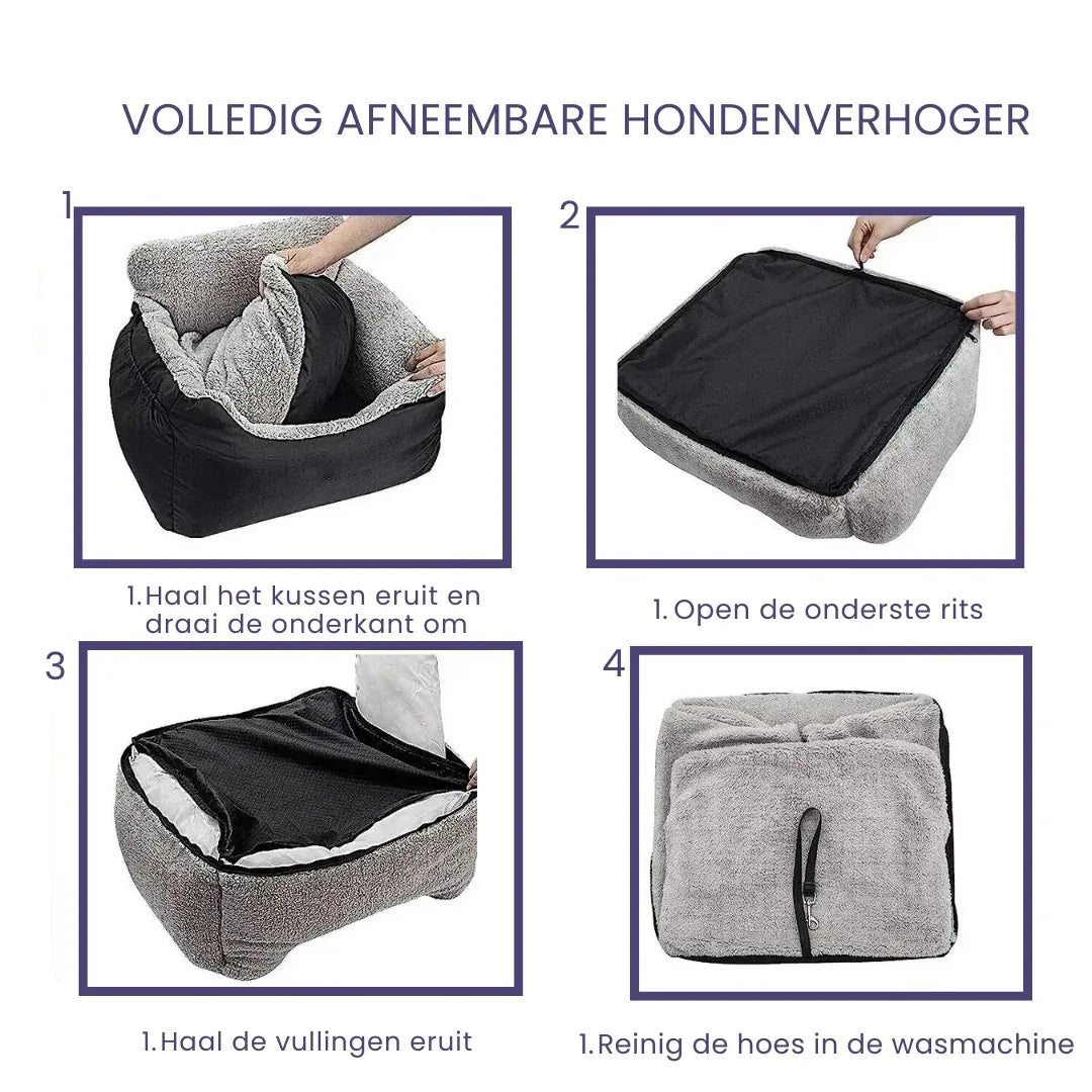 Afneembare Zitting Voor Honden Veilig Comfortabel Wasbaar Beschermt Auto Tegen Vuil en Haar Voor Autoritten - Ruffy