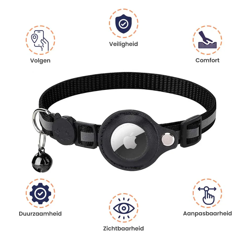 Verstelbare Veiligheidshalsband Met Airtag Houder - Ruffy