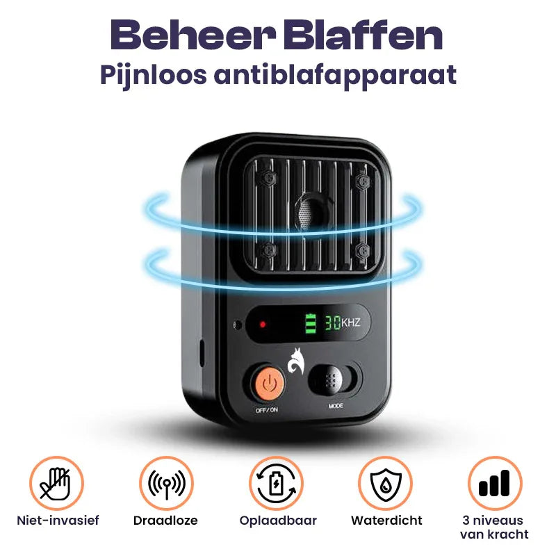 Oplaadbaar Ultrasoon Honden Blafcontrole Apparaat - Ruffy