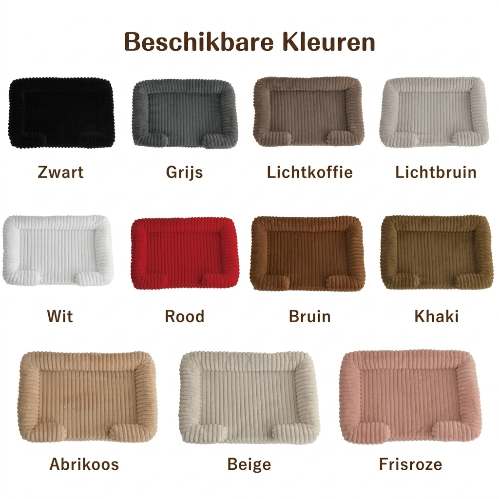 Orthopedisch Hondenbed Sofa | Geribbeld Pluchen Comfort | Wasbare Hoes Antislip Onderzijde Meerdere Maten