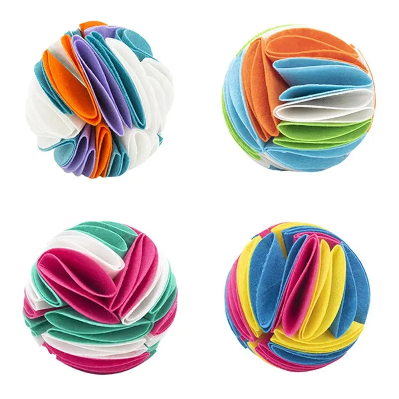 Verstelbare snuffelbal voor honden Interactief traktatiespeeltje met wasbare viltstof maten 15 cm en 20 cm - Ruffy