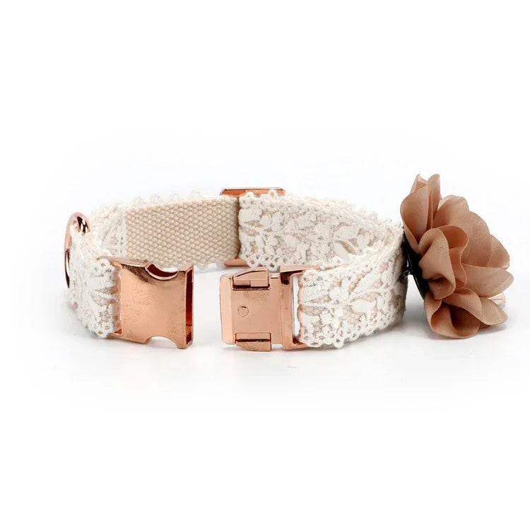Cotton Lace Hondenhalsband en Leiband Set Verstelbaar en Duurzaam Met Elegant Ontwerp - Ruffy