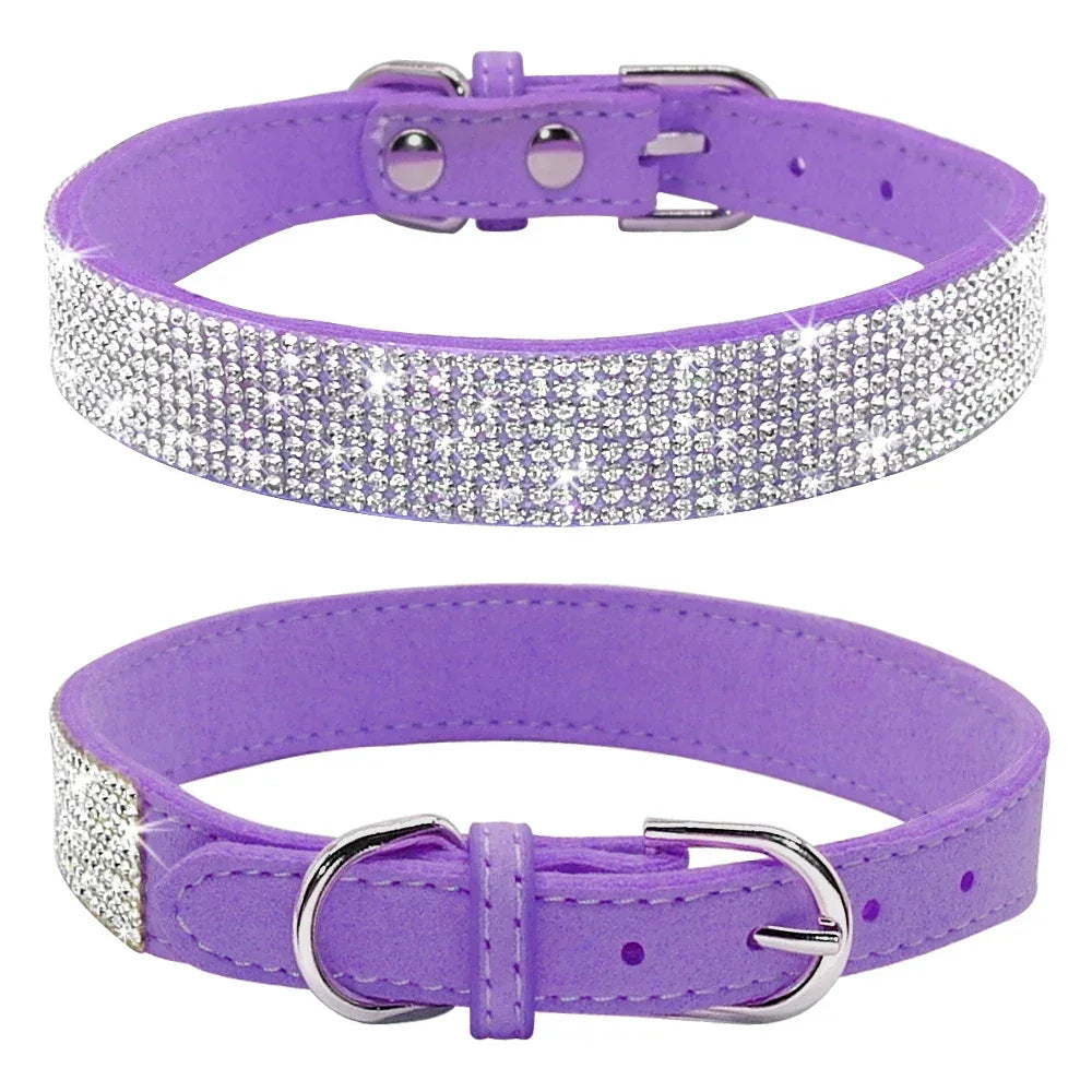 Strass Suède Kleine Honden Halsband - Ruffy