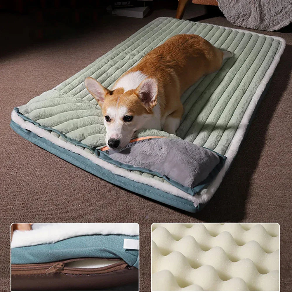 Duurzaam gestreept huisdierbed met afneembare wasbare hoes – comfortabel en stijlvol ontwerp - Ruffy