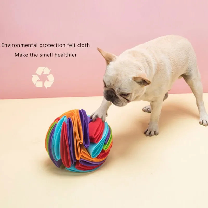 Verstelbare snuffelbal voor honden Interactief traktatiespeeltje met wasbare viltstof maten 15 cm en 20 cm - Ruffy