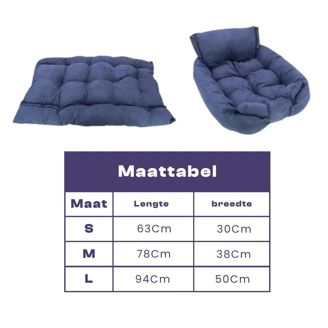 3-in-1 Warm Hondenbed Met Hoofdsteun en Afneembare Deken Machinewasbaar - Ruffy