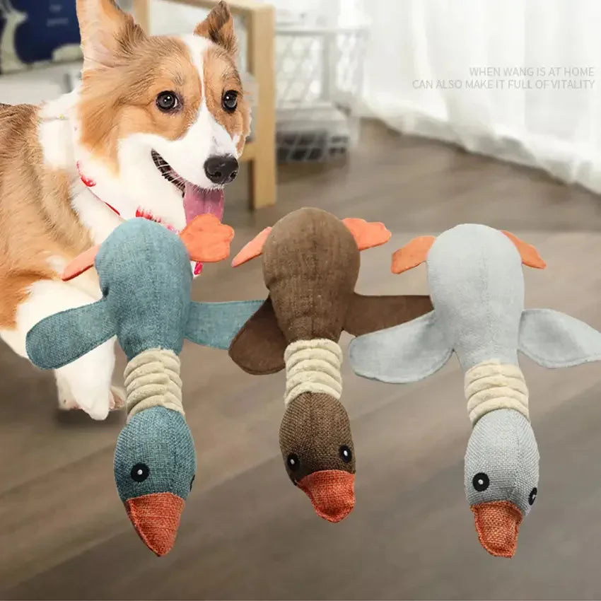 Interactief ganzenhondenspeelgoed met pieper Natuurlijk katoen 32cm voor kleine tot middelgrote honden - Ruffy