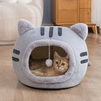 Gezellig kattenbed met afneembaar kussen Veelzijdig 2-in-1 ontwerp Antislipbasis voor alle seizoenen - Ruffy