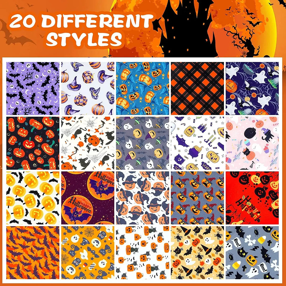 20-delige hondenbandana-set Halloween-ontwerpen Duurzaam polyester Verstelbare pasvorm - Ruffy