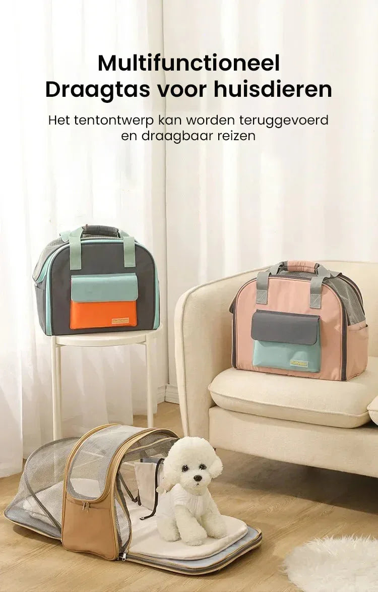 Uitbreidbare Pet Carrier Bag Tent Design Duurzaam Nylon Ademend voor Huisdieren Onder 4kg - Ruffy