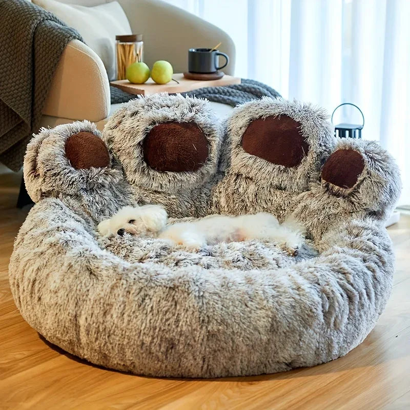 Schattig Berenpoot Huisdierbed Ademend en Handwasbaar Met Pluizig Kussen - Ruffy