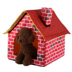 Gezellig huisdierhuis met schattig schoorsteenontwerp Zacht polyester, lichtgewicht en wasbaar - Ruffy