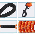 Duurzame reflecterende nylon hondenriem met schuimhandvat en robuuste haak - Ruffy