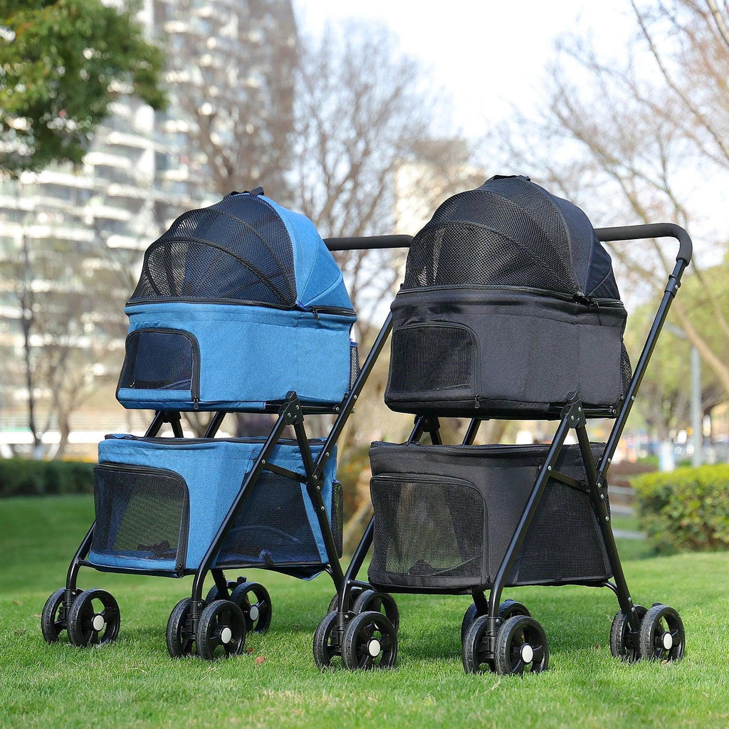 Lichtgewicht opvouwbare kinderwagen voor huisdieren met 360° draaibare wielen en opbergruimte - Ruffy