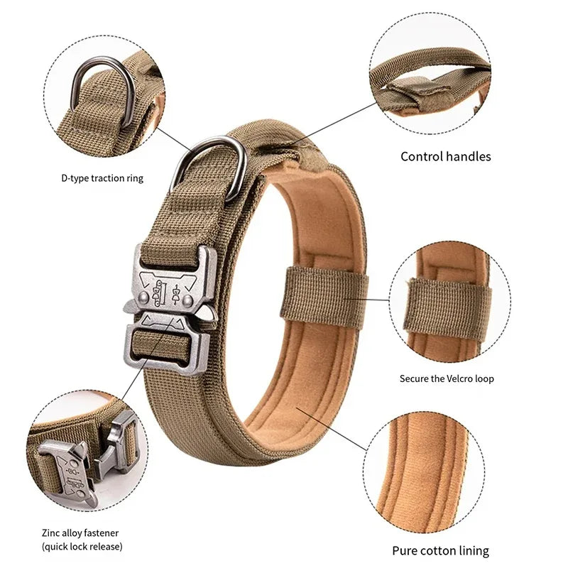 Duurzame nylon halsband met ontsnappingsfunctie Zacht gewatteerd Verstelbare maten M-XL - Ruffy