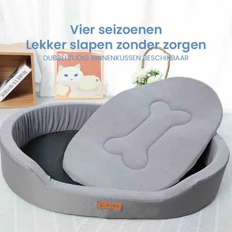 Ademend hondenbed zacht fluweelvulling duurzaam polyester in verschillende maten L-XXXL - Ruffy