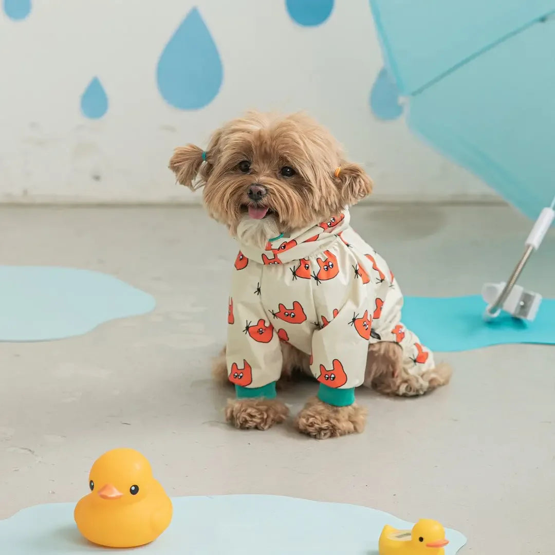 Waterdichte bloemenhondenregenjas Comfortabel polyester ontwerp voor kleine honden - Ruffy