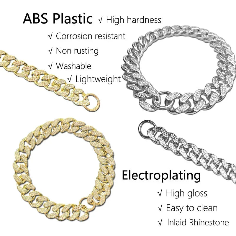 Halsband met juwelen en diamanten inleg Lichtgewicht ABS Ontwerp - Ruffy