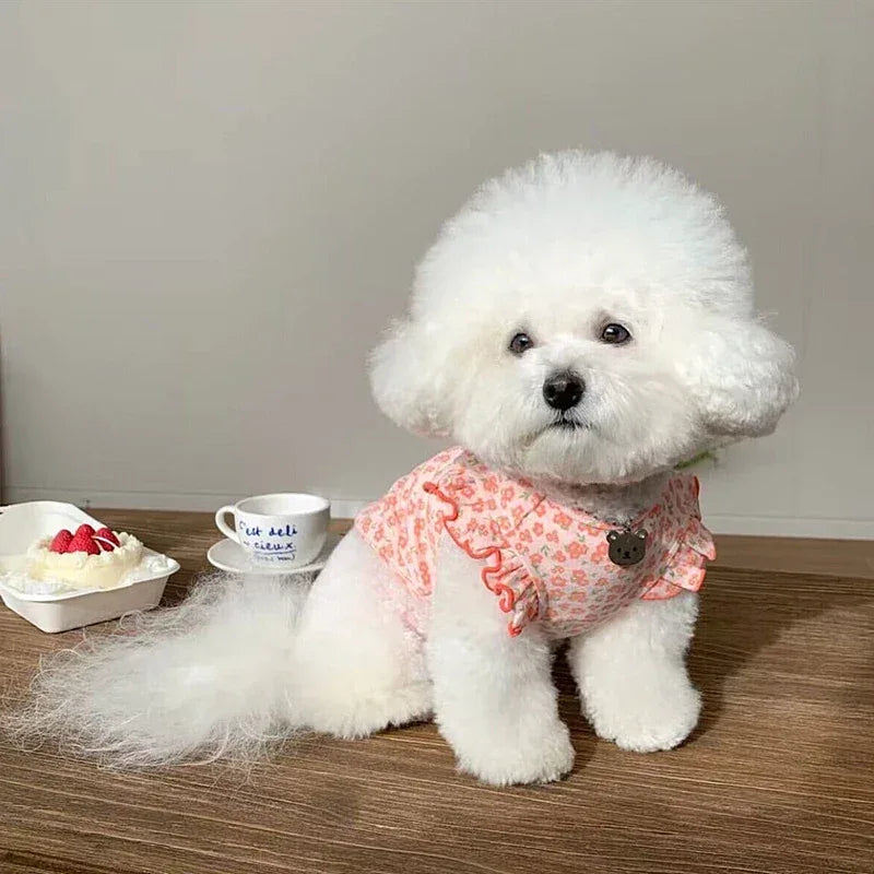 Hond Schattig Gebloemd Zomershirt - Ruffy