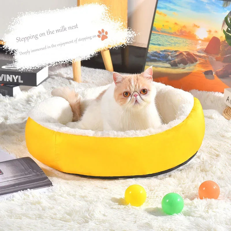 Gezellig lamsfluwelen huisdierbed Zacht pluche ontwerp Machinewasbaar in 40 cm en 50 cm voor kleine honden en katten - Ruffy