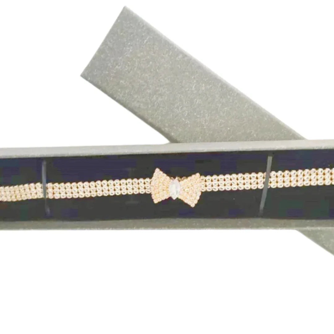 Verstelbare Vlinderhalsband en Halsband Set Stijlvol Roségouden Karabijnsluiting Duurzaam Metaal - Ruffy
