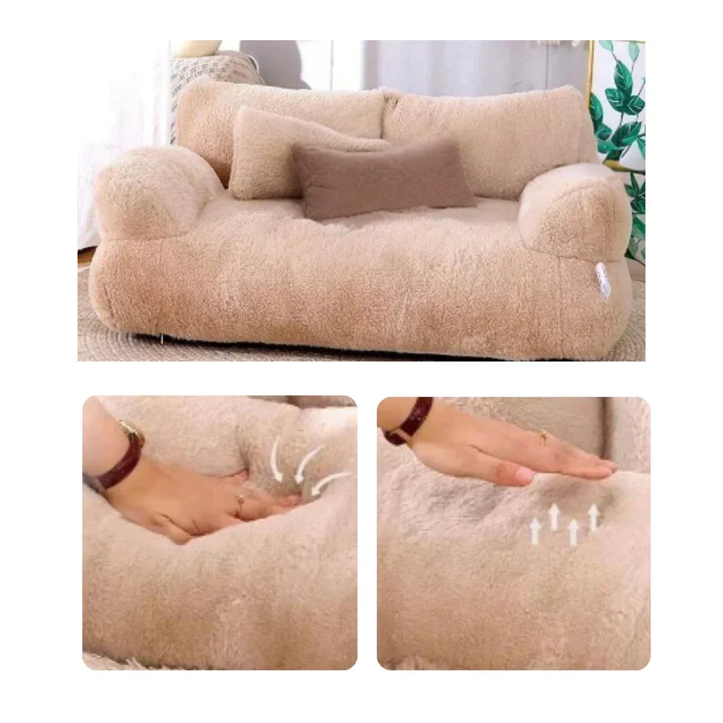 Luxe Pluche Hondenbedbank met Antislip Bodem en Machinewasbare Hoes - Ruffy