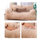 Luxe Pluche Hondenbedbank met Antislip Bodem en Machinewasbare Hoes - Ruffy