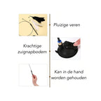 Interactieve kat veer plager stok van duurzaam plastic met vervangbare veer bevestiging speeltje voor binnen - Ruffy