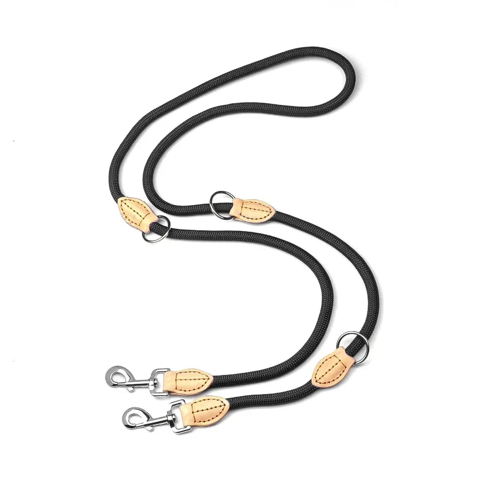 Hands-Free Dubbele Leiband Voor Grote Honden Verstelbaar Nylon Anti-Clit Comfortabel Voor Moeiteloze Wandelingen - Ruffy