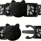 Reflecterende kattenhalsband met schattig voetafdrukontwerp – verstelbaar snel los te maken en duurzaam - Ruffy
