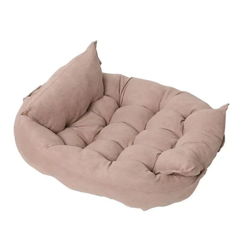 3-in-1 Warm Hondenbed Met Hoofdsteun en Afneembare Deken Machinewasbaar - Ruffy