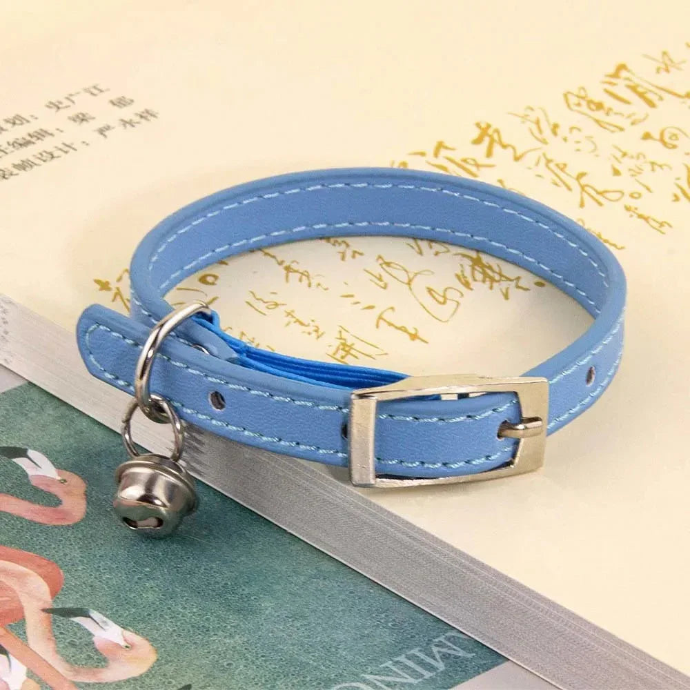 Luxe Leren Kattenhalsband Verstelbaar Anti-Stik Ontwerp Zachte Comfortabele Pasvorm XS tot S - Ruffy