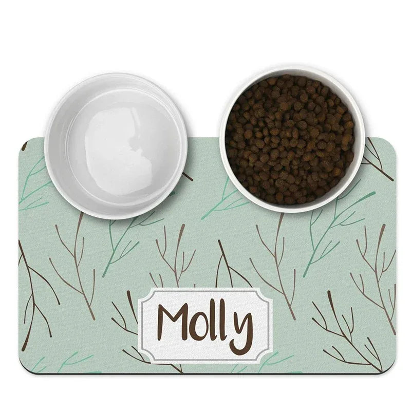 Gepersonaliseerde antislip voermat voor huisdieren - Waterdicht en synthetisch, gemakkelijk schoon te maken - PU-materiaal S/M/L/XL - Ruffy