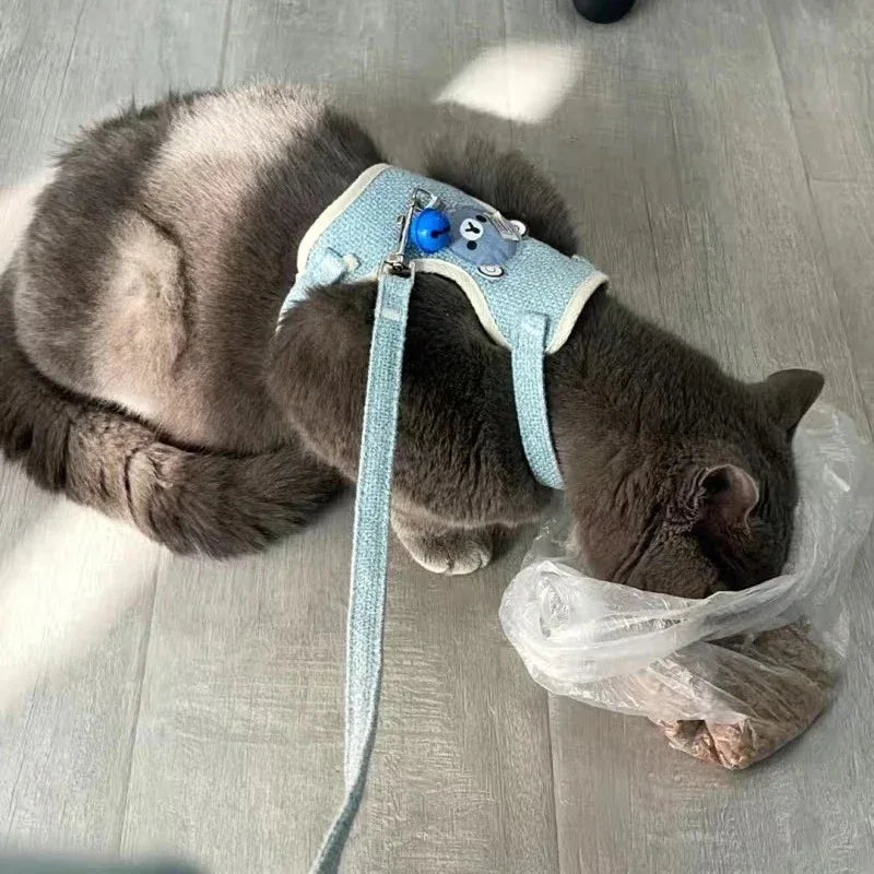 Veilig en Stijlvol Katten-Tuig voor Ontspannen Wandelingen - Ruffy
