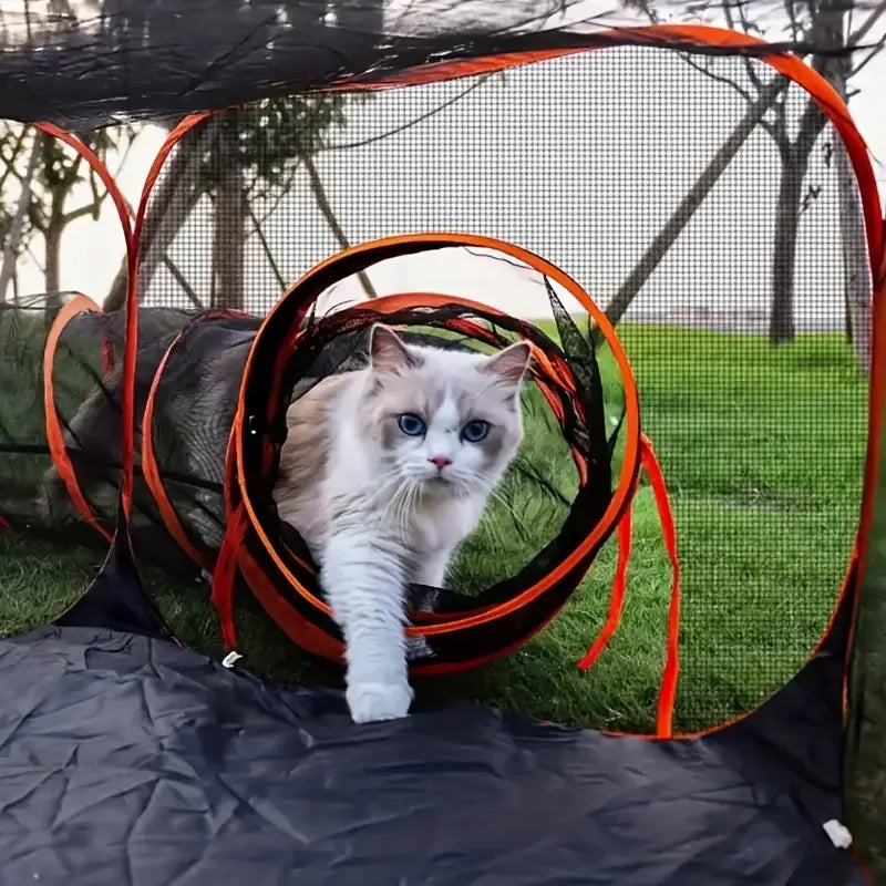 Katten Speeltunnel met Knus Bed Dubbele Functionaliteit Duurzaam Comfortabel en Eenvoudig Onderhoud - Ruffy