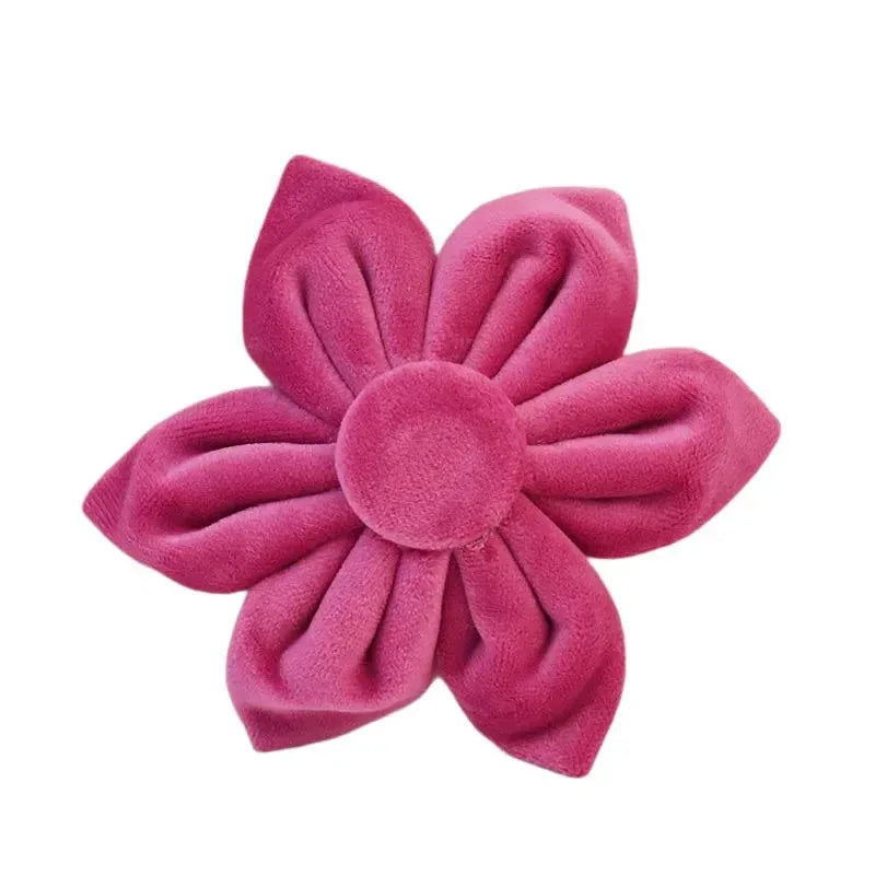 Luxe hondenset met gepersonaliseerde ID-tag inclusief fleece halsband riem harnas afneembare strik en bloem roze XS-L - Ruffy