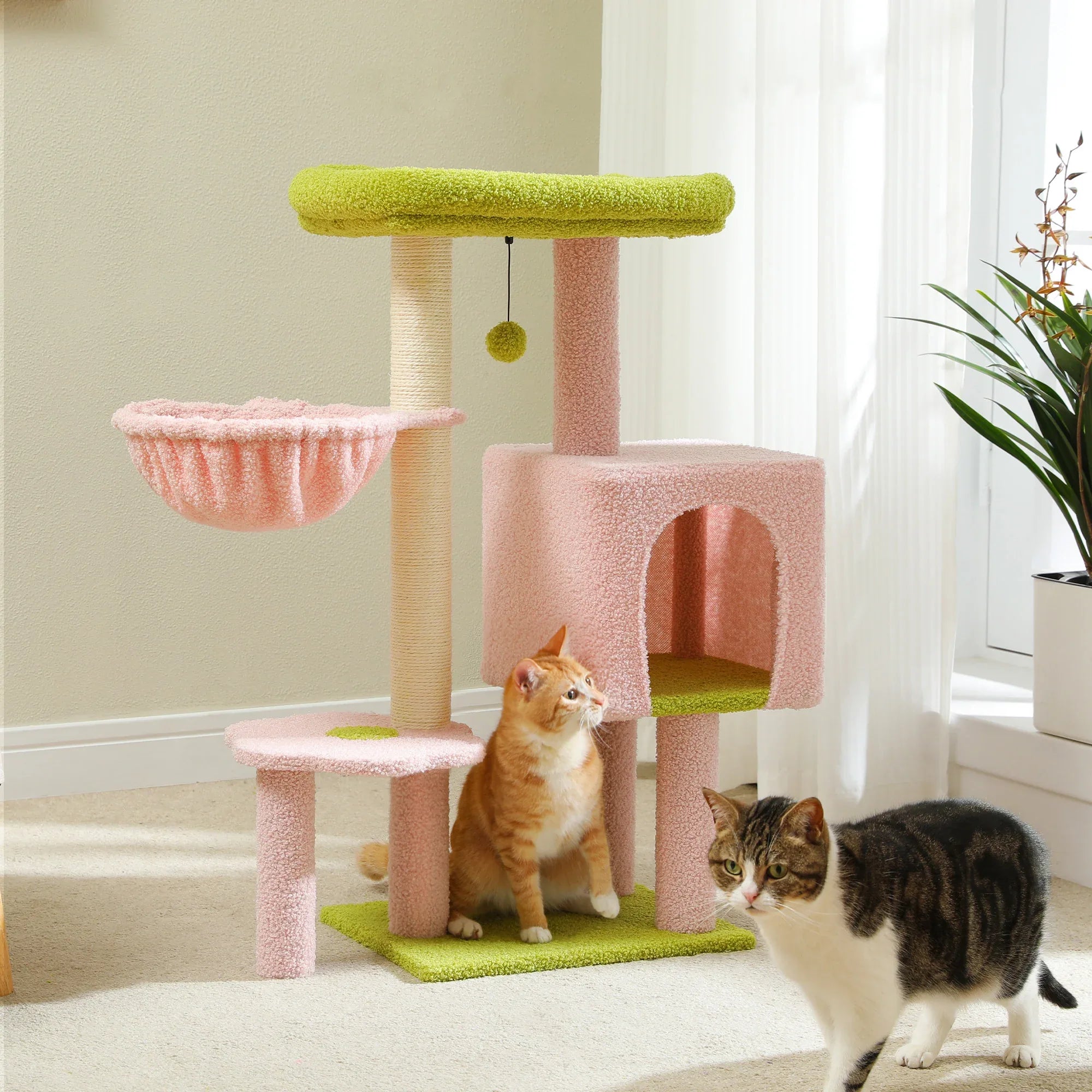 Kattenboom met Meerdere Niveaus – Krabpaal met Interactief Speelgoed en Schuilplaatsen – Duurzaam en Stijlvol Ontwerp - Ruffy