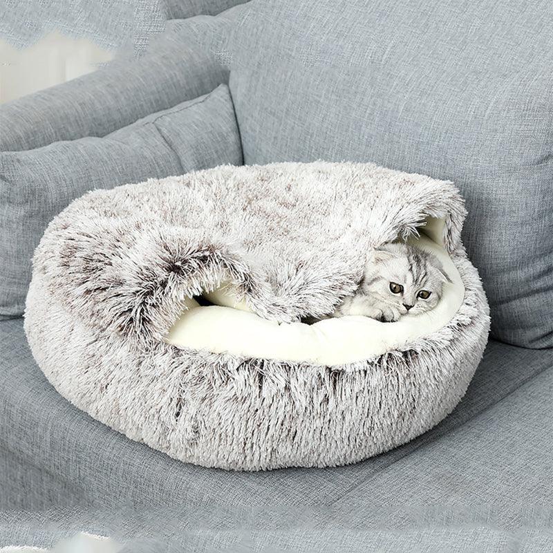 Pluche Kattenbed met Kap Privacy Comfort Stijlvol Design Machinewasbaar Beschikbaar in S M L - Ruffy