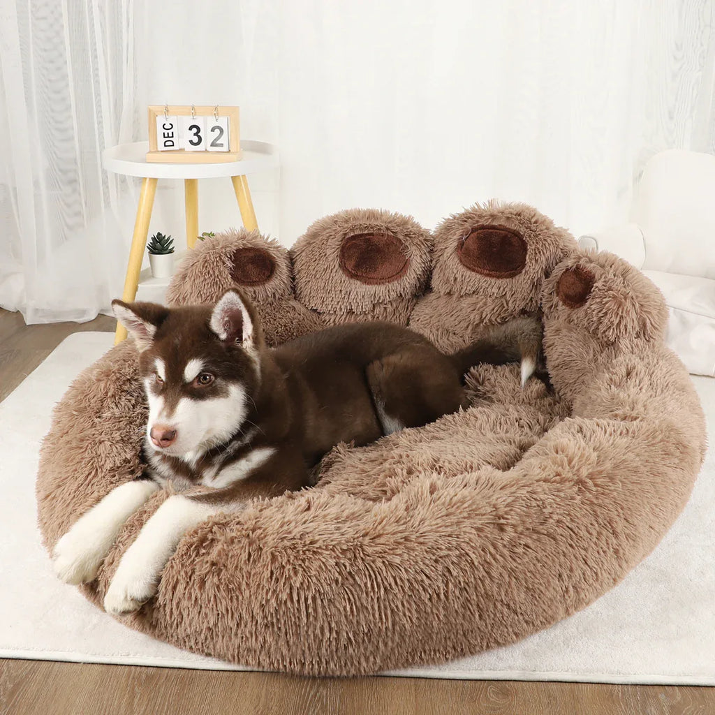 Knus Kalmerend Hondenbed Luxe Pootafdruk Nepbont - Ruffy