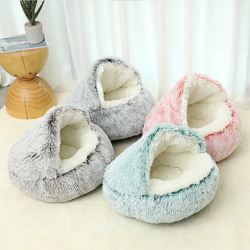 Pluche Kattenbed met Kap Privacy Comfort Stijlvol Design Machinewasbaar Beschikbaar in S M L - Ruffy